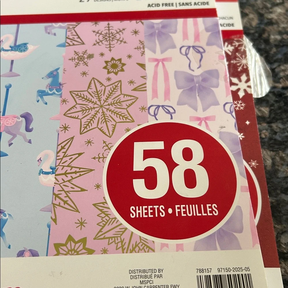 RECOLLECTIONS PAPER PAD 12x12  CHRISTMAS NOEL & FROSTED FAIRY TALE LOT OF 2 NWT